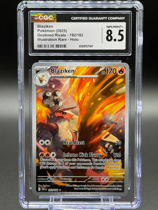 Pokemon TCG Blaziken | Destined Rivals 192/182 | CGC Graded NM/MINT+ 8.5