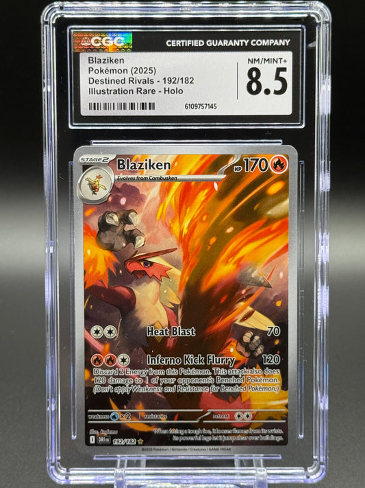 Pokemon TCG Blaziken | Destined Rivals 192/182 | CGC Graded NM/MINT+ 8.5