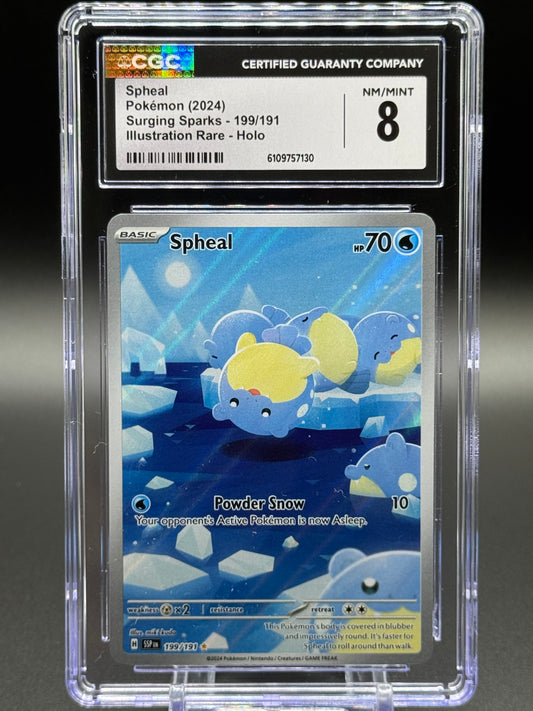 Pokemon TCG Spheal | Surging Sparks 199/191 | CGC Graded NM/MINT 8