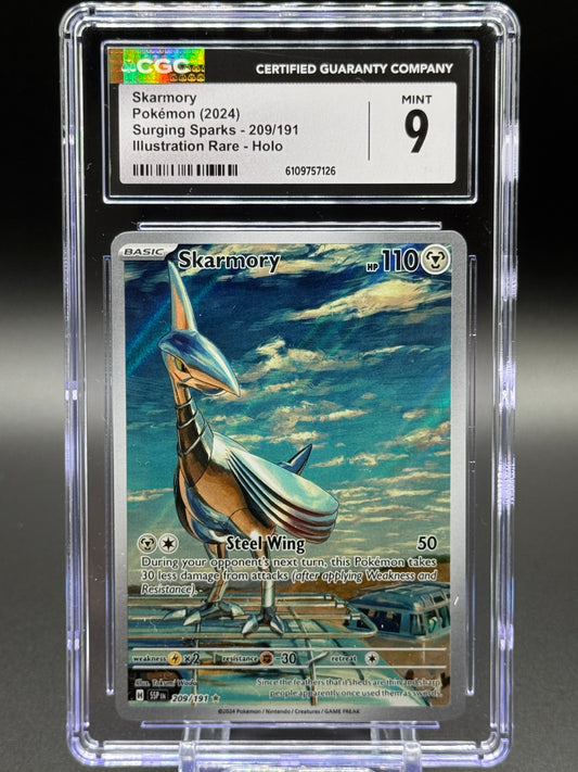 Pokemon TCG Skarmory | Surging Sparks 209/191 | CGC Graded MINT 9