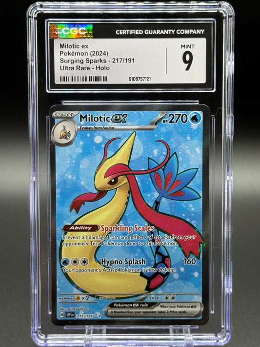 Pokemon TCG Milotic ex | Surging Sparks 217/191 | CGC Graded MINT 9