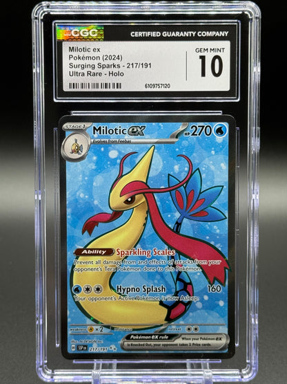 Pokemon TCG Milotic ex | Surging Sparks 217/191 | CGC Graded GEM MINT 10