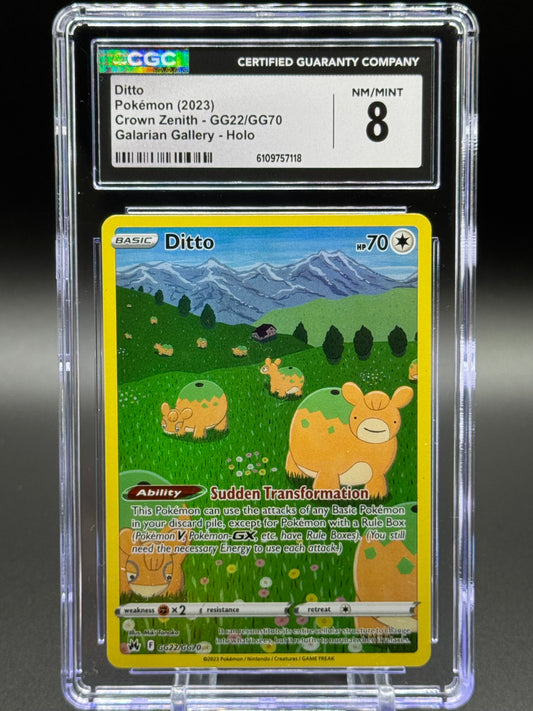 Pokemon TCG Ditto | Crown Zenith GG22/GG70 | CGC Graded NM/MINT 8