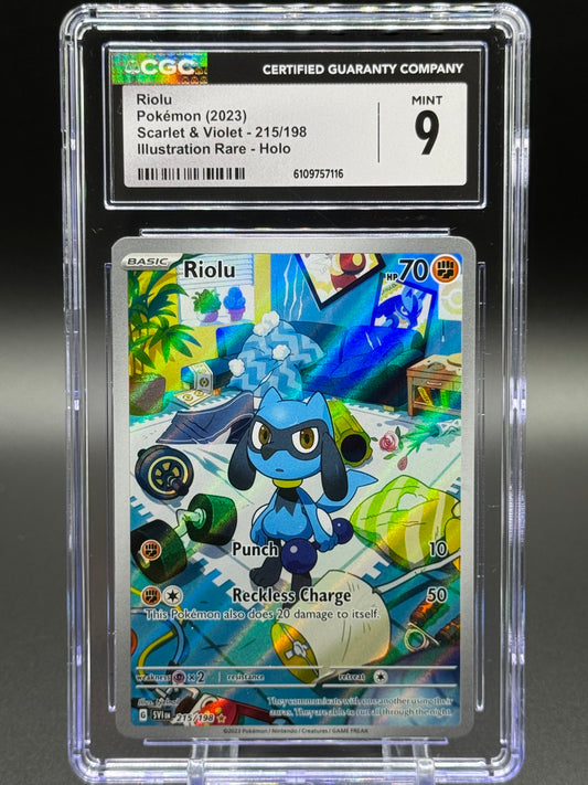 Pokemon TCG Riolu | Scarlet & Violet Base 215/198 | CGC Graded MINT 9