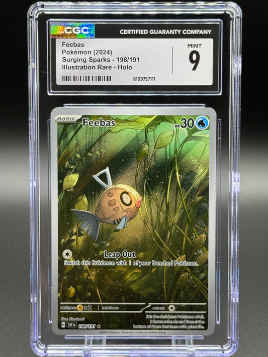 Pokemon TCG Feebas | Surging Sparks 198/191 | CGC Graded MINT 9