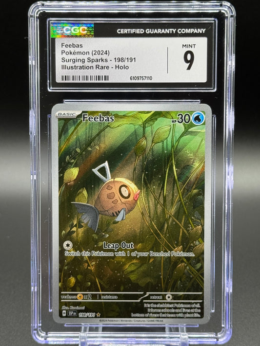 Pokemon TCG Feebas | Surging Sparks 198/191 | CGC Graded MINT 9