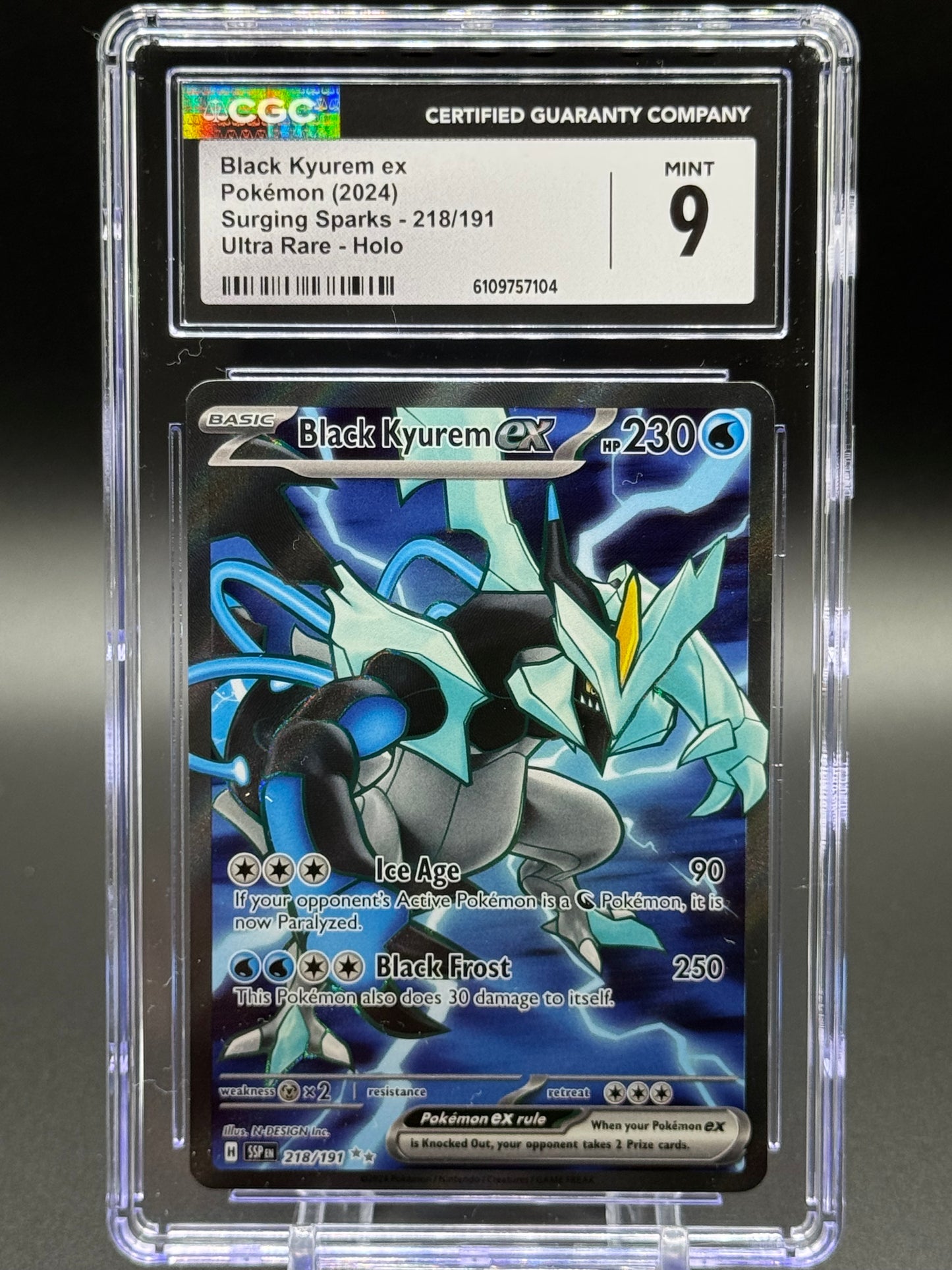 Pokemon TCG Black Kyurem | Surging Sparks 218/191 | CGC Graded MINT 9