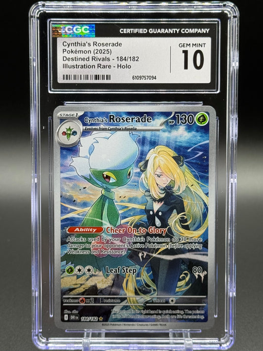 Pokemon TCG Cynthia's Roserade | Destined Rivals 184/182 | CGC Graded GEM MINT 10