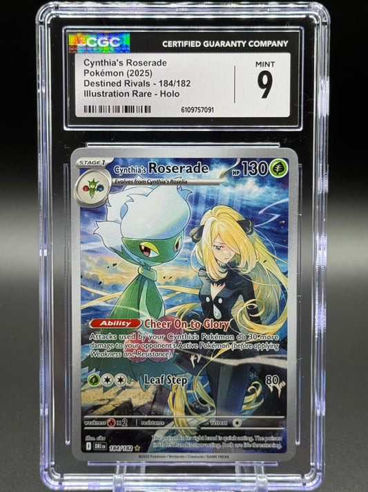 Pokemon TCG Cynthia's Roserade | Destined Rivals 184/182 | CGC Graded MINT 9