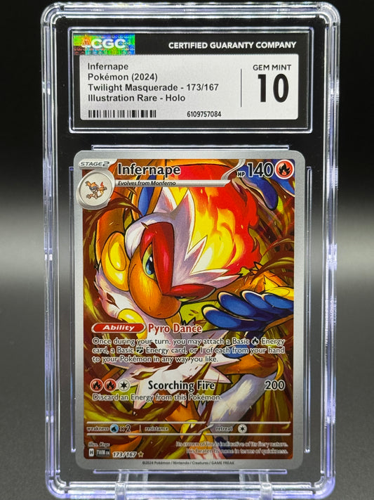 Pokemon TCG Infernape | Twilight Masquerade 173/167 | CGC Graded GEM MINT 10