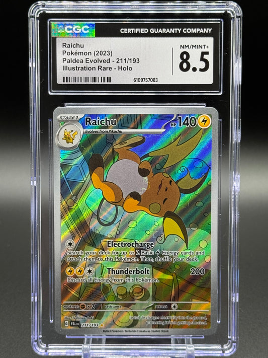 Pokemon TCG Raichu | Paldea Evolved 211/193 | CGC Graded NM/MINT+ 8.5