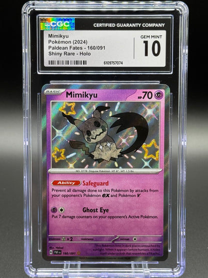 Pokemon TCG Mimikyu | Paldean Fates 160/091 | CGC Graded GEM MINT 10