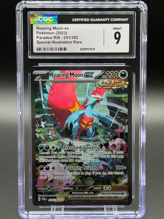 Pokemon TCG Roaring Moon ex | Paradox Rift 251/182 | CGC Graded MINT 9