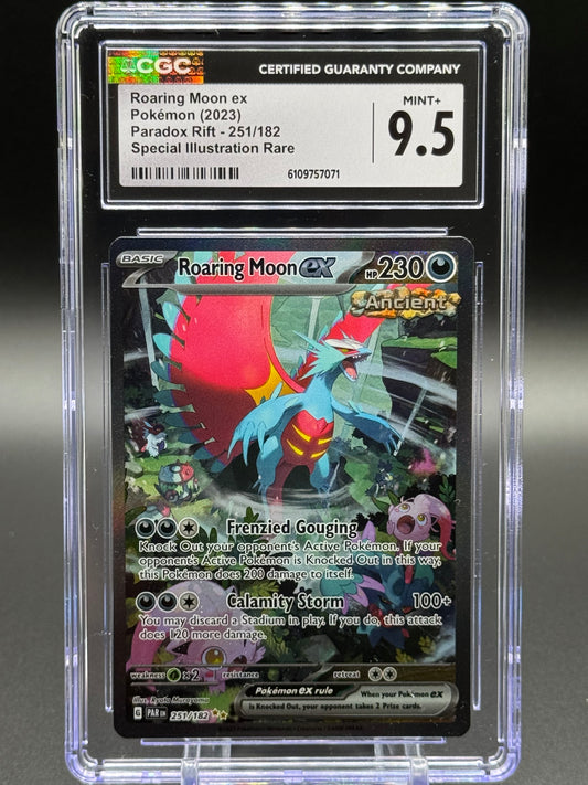 Pokemon TCG Roaring Moon ex | Paradox Rift 251/182 | CGC Graded MINT+ 9.5