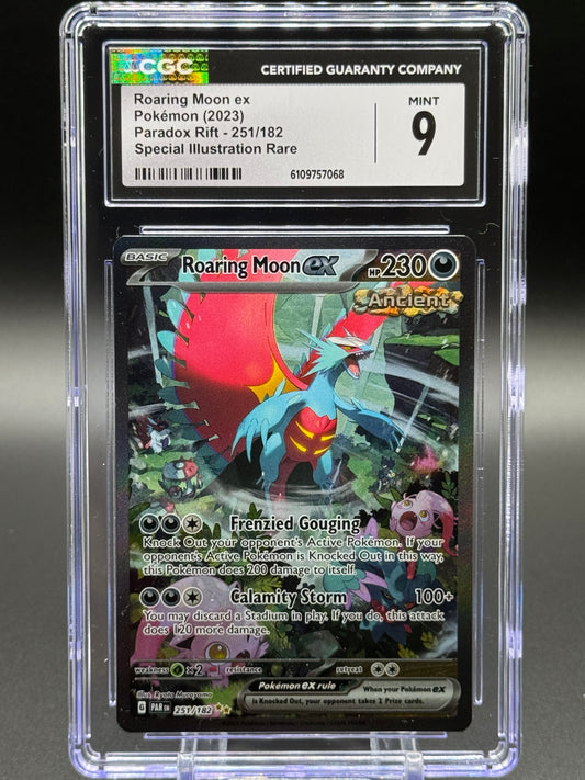 Pokemon TCG Roaring Moon ex | Paradox Rift 251/182 | CGC Graded MINT 9
