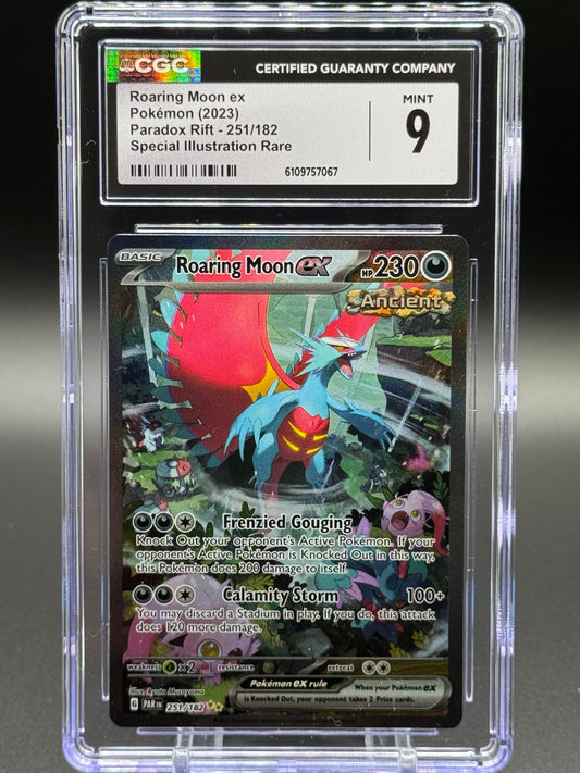 Pokemon TCG Roaring Moon ex | Paradox Rift 251/182 | CGC Graded MINT 9