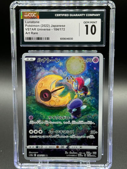 Japanese Pokemon TCG Lunatone | VSTAR Universe 184/172 | CGC Graded GEM MINT 10