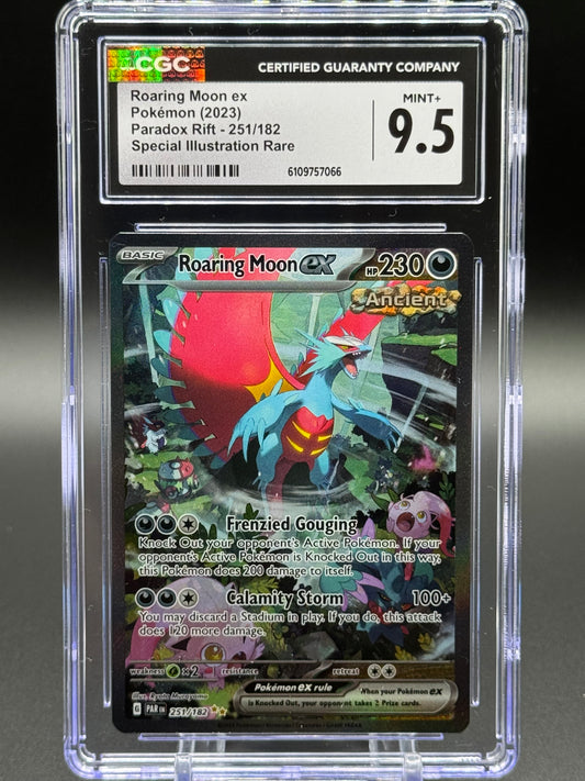 Pokemon TCG Roaring Moon ex | Paradox Rift 251/182 | CGC Graded MINT+ 9.5