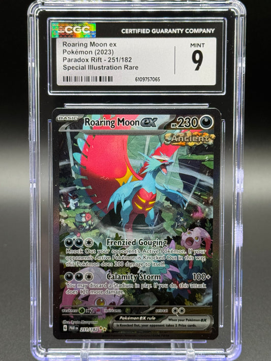 Pokemon TCG Roaring Moon ex | Paradox Rift 251/182 | CGC Graded MINT 9