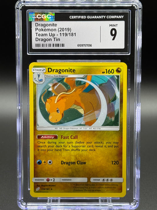 Pokemon TCG Dragonite | Team Up 119/181 Cosmos Holo | CGC Graded MINT 9