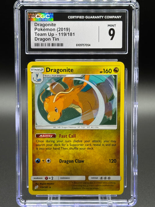 Pokemon TCG Dragonite | Team Up 119/181 Cosmos Holo | CGC Graded MINT 9
