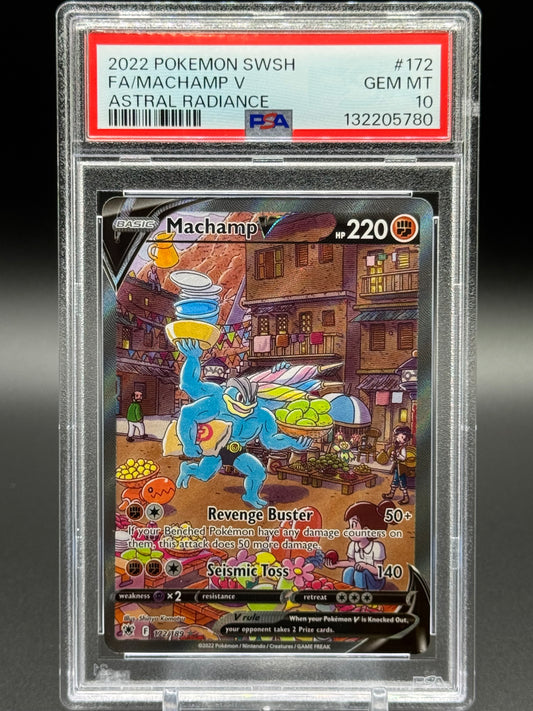 Pokemon TCG Machamp V | Astral Radiance 172/189 | PSA Graded GEM MT 10