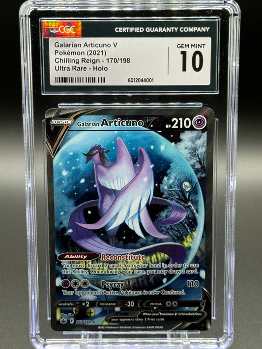 Pokemon TCG Galarian Articuno V | Chilling Reign 170/198 | CGC Graded GEM MINT 10