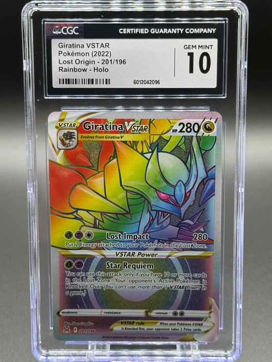 Pokemon TCG Giratina VSTAR | Lost Origin 201/196 Rainbow Rare | CGC Graded GEM MINT 10