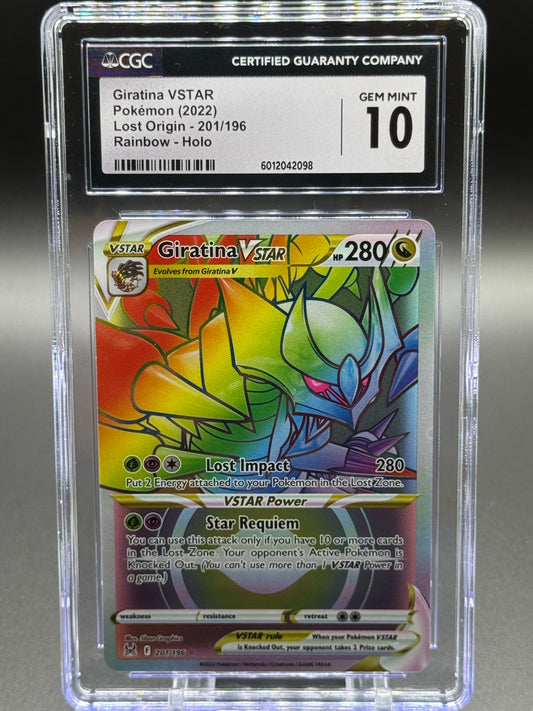 Pokemon TCG Giratina VSTAR | Lost Origin 201/196 Rainbow Rare | CGC Graded GEM MINT 10