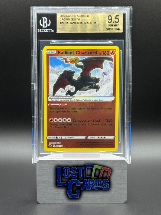 Pokemon TCG Radiant Charizard | Crown Zenith 020/159 | BGS Graded GEM MINT 9.5
