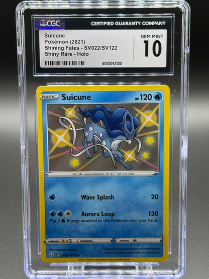 Pokemon TCG Suicune | Shining Fates SV022/SV122 | CGC Graded GEM MINT 10