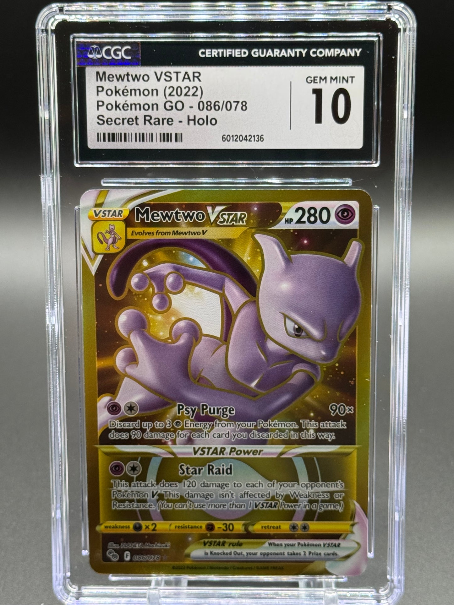 Pokemon TCG Mewtwo VSTAR | Pokemon GO 086/078 | CGC Graded GEM MINT 10