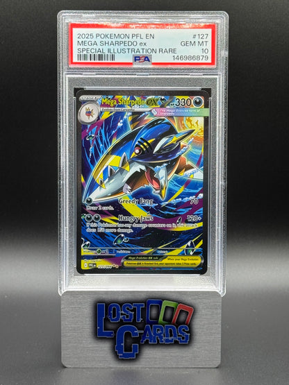 Pokemon TCG Mega Sharpedo ex | Phantasmal Flames 127/094 | PSA Graded GEM MT 10