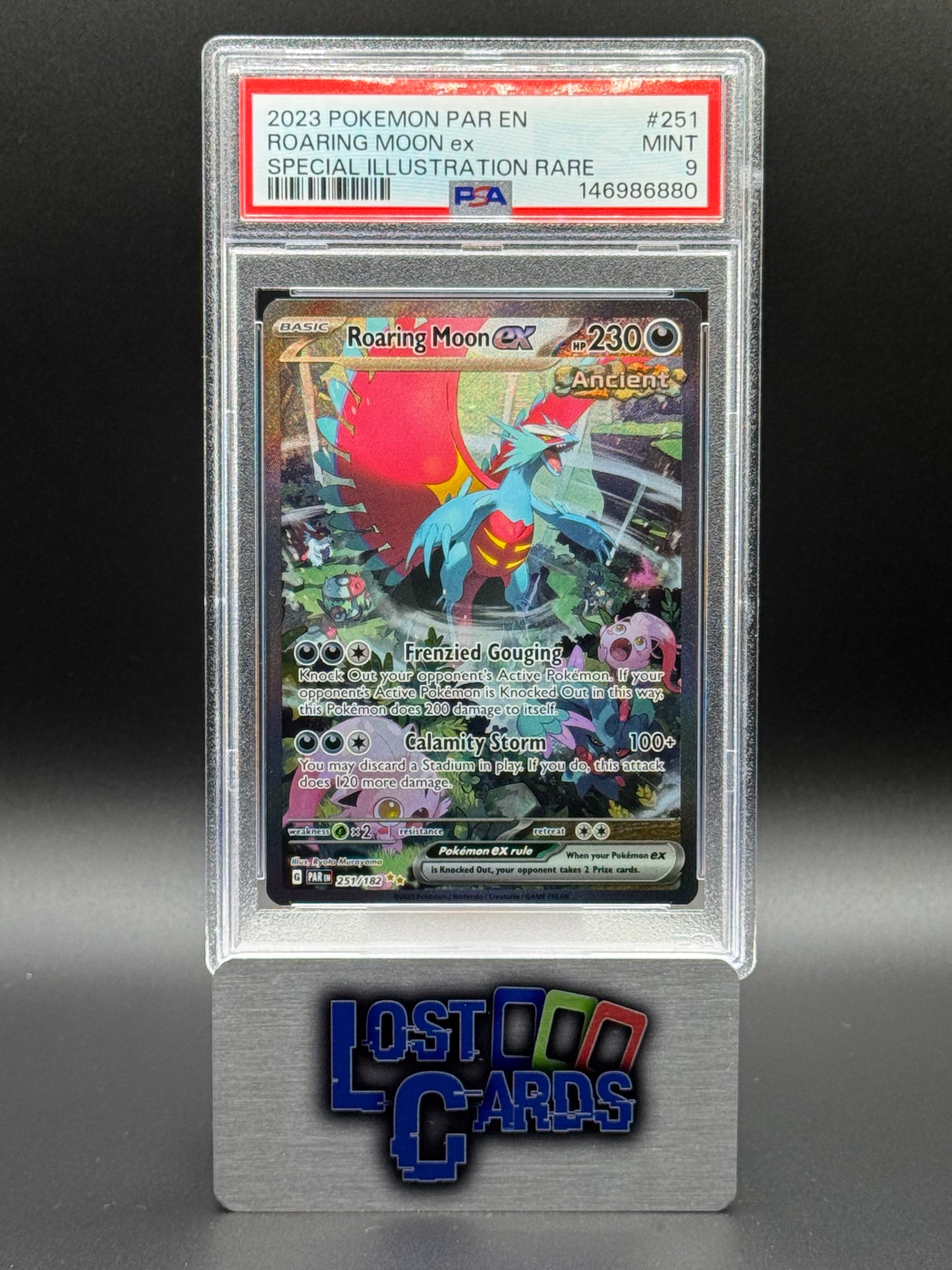Pokemon TCG Roaring Moon ex | Paradox Rift 251/182 | PSA Graded MINT 9