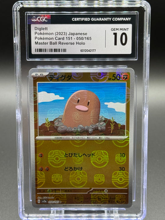 Pokemon TCG Diglet | Pokemon 151 050/165 Master Ball Reverse Holo | CGC Graded GEM MINT 10