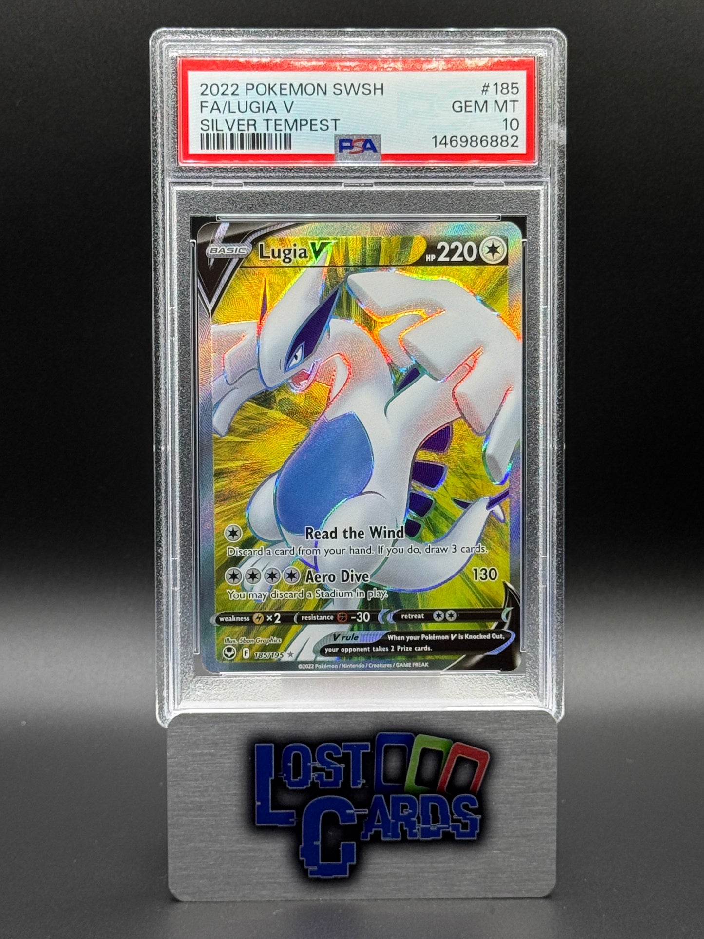 Pokemon TCG Lugia V | Silver Tempest 185/195 | PSA Graded GEM MT 10
