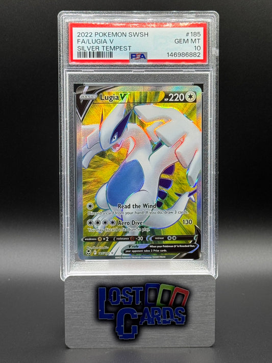 Pokemon TCG Lugia V | Silver Tempest 185/195 | PSA Graded GEM MT 10