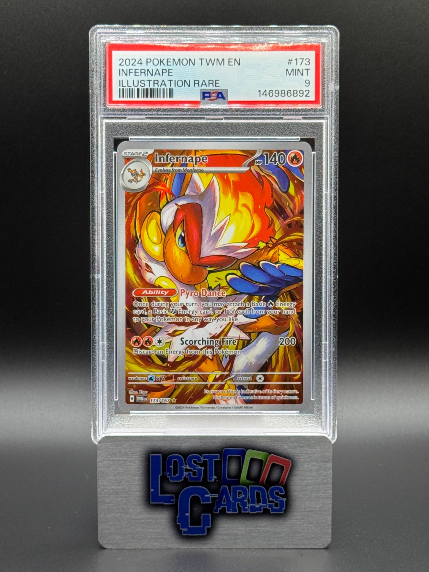 Pokemon TCG Infernape | Twilight Masquerade 173/167 | PSA Graded MINT 9