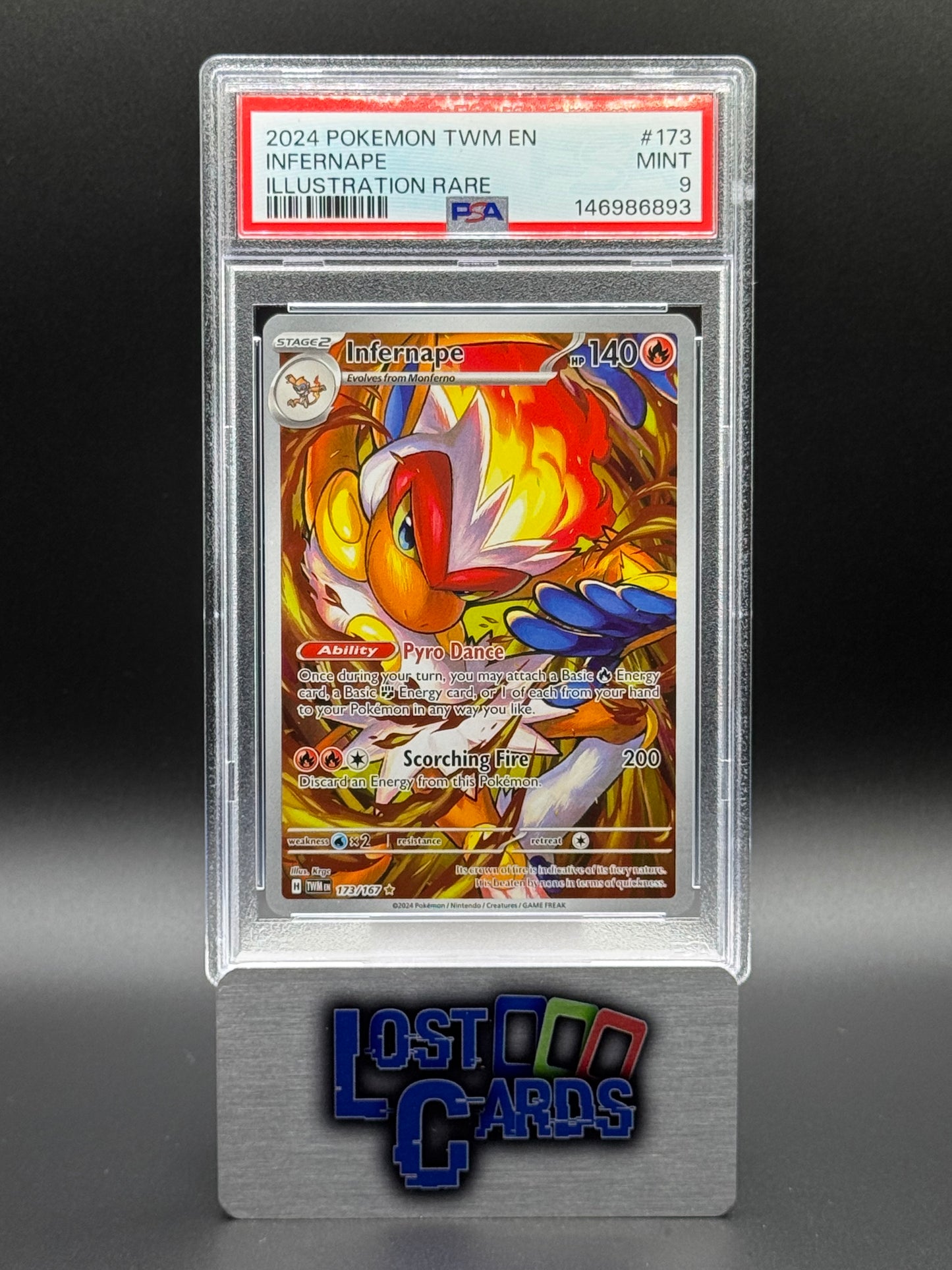 Pokemon TCG Infernape | Twilight Masquerade 173/167 | PSA Graded MINT 9
