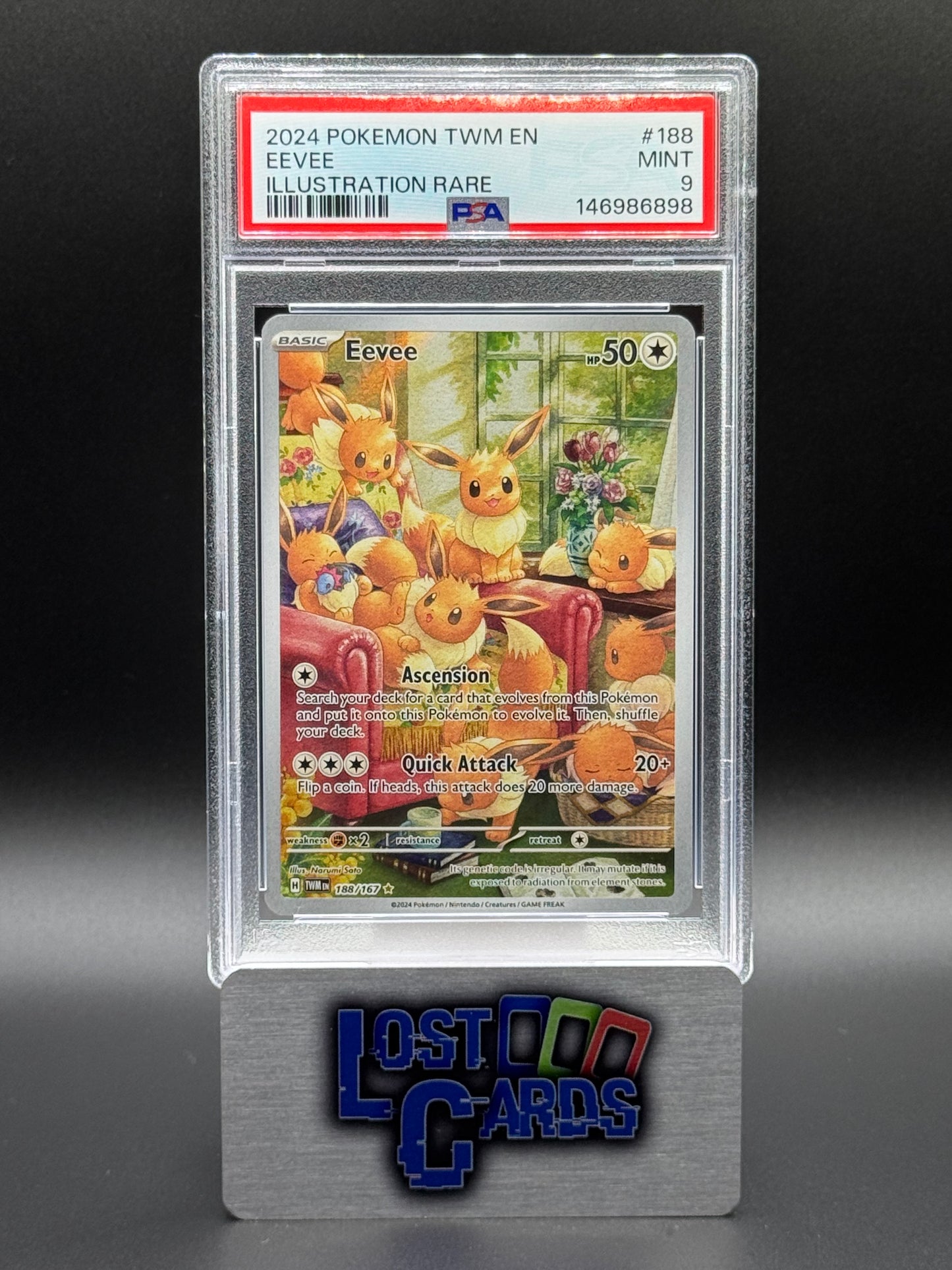 Pokemon TCG Eevee | Twilight Masquerade 188/167 | PSA Graded MINT 9