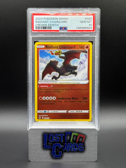Pokemon TCG Radiant Charizard | Crown Zenith 20/159 | PSA Graded GEM MT 10