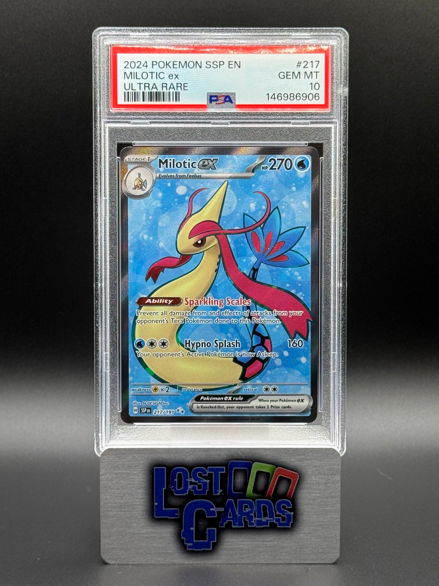 Pokemon TCG Milotic ex | Surging Sparks 217/191 | PSA Graded GEM MT 10