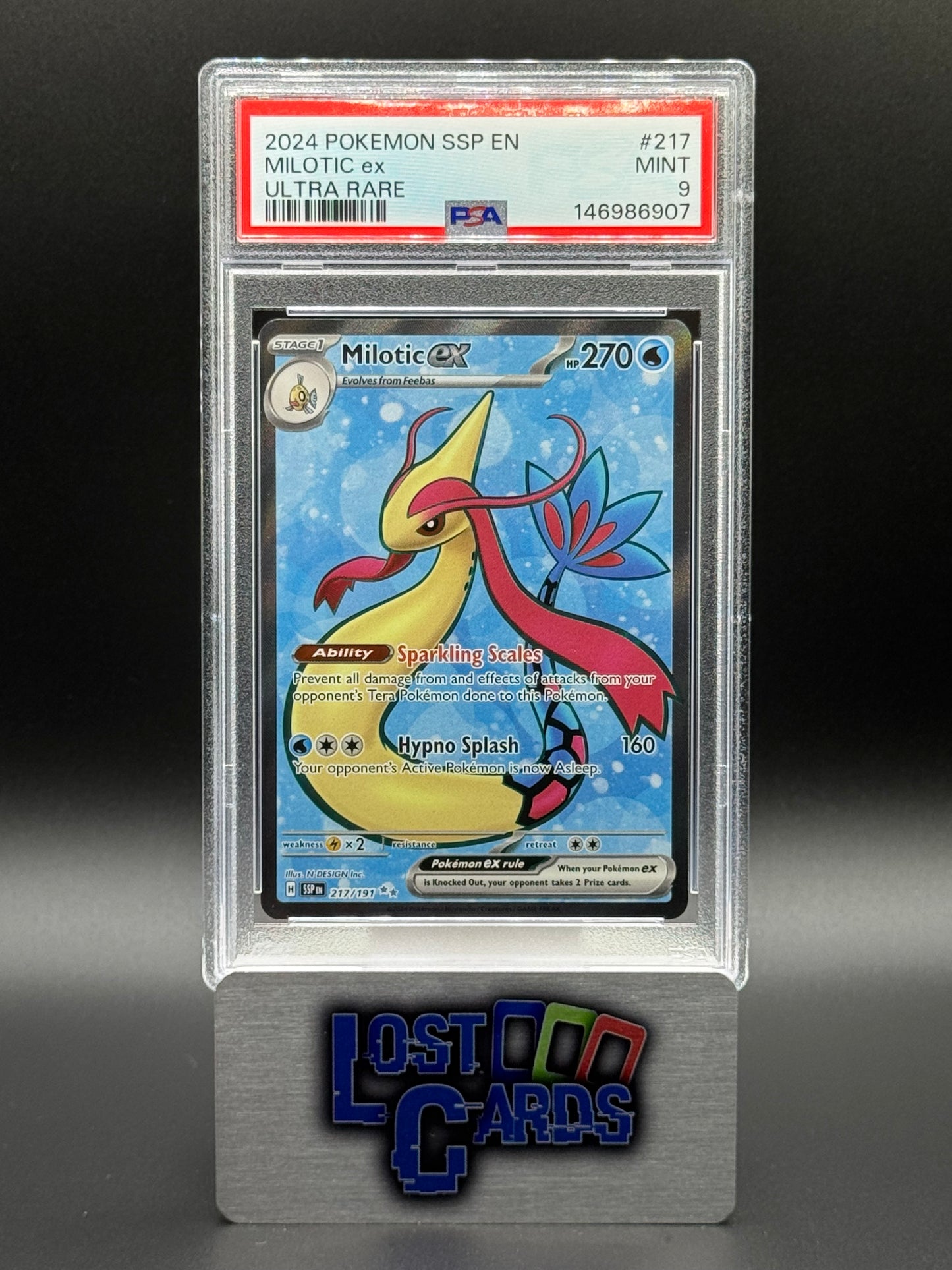 Pokemon TCG Milotic ex | Surging Sparks 217/191 | PSA Graded MINT 9