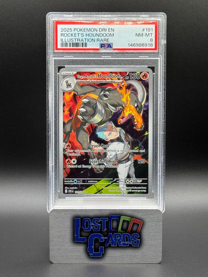 Pokemon TCG Team Rocket's Houndoom | Destined Rivals 191/182 | PSA Graded NM-MT 8