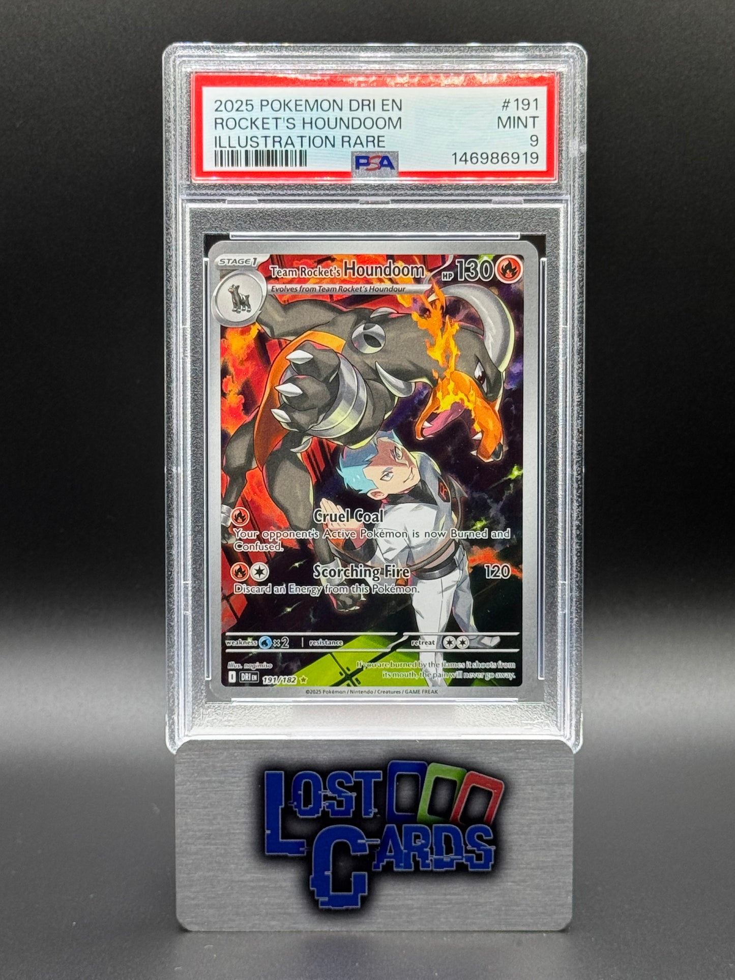 Pokemon TCG Team Rocket's Houndoom | Destined Rivals 191/182 | PSA Graded MINT 9