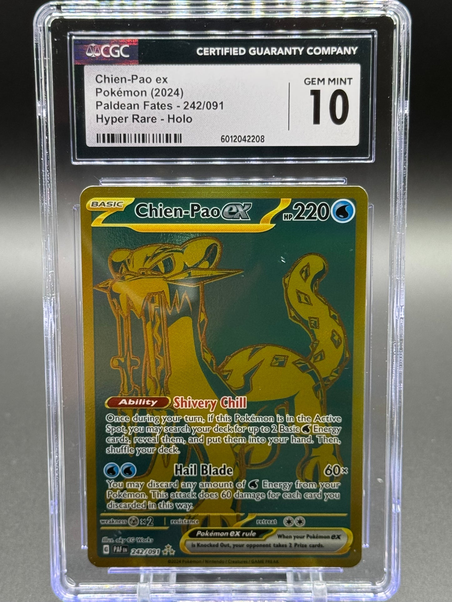 Pokemon TCG Chien-Pao ex | Paldean Fates 242/091 Hyper Rare | CGC Graded GEM MINT 10