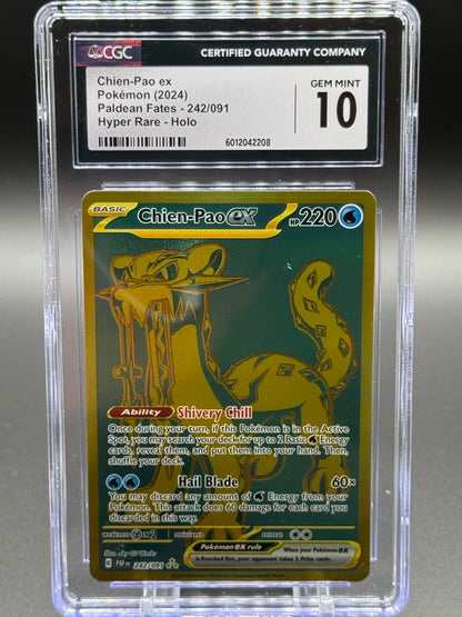 Pokemon TCG Chien-Pao ex | Paldean Fates 242/091 Hyper Rare | CGC Graded GEM MINT 10