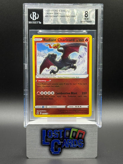 Pokemon TCG Radiant Charizard | Crown Zenith 20/159 | BGS Graded NM-MT 8