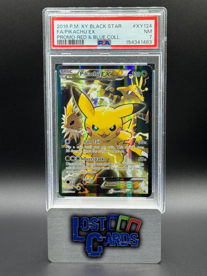 Pokemon TCG Pikachu EX | Black Star Promo XY124 | PSA Graded NM 7