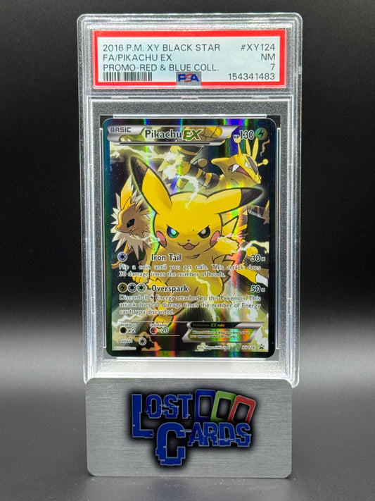 Pokemon TCG Pikachu EX | Black Star Promo XY124 | PSA Graded NM 7